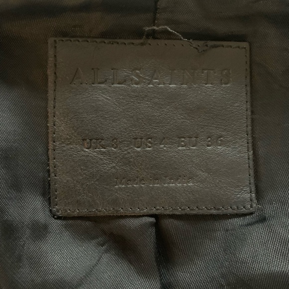 All Saints Distressed Leather Jacket - Picture 5 of 5